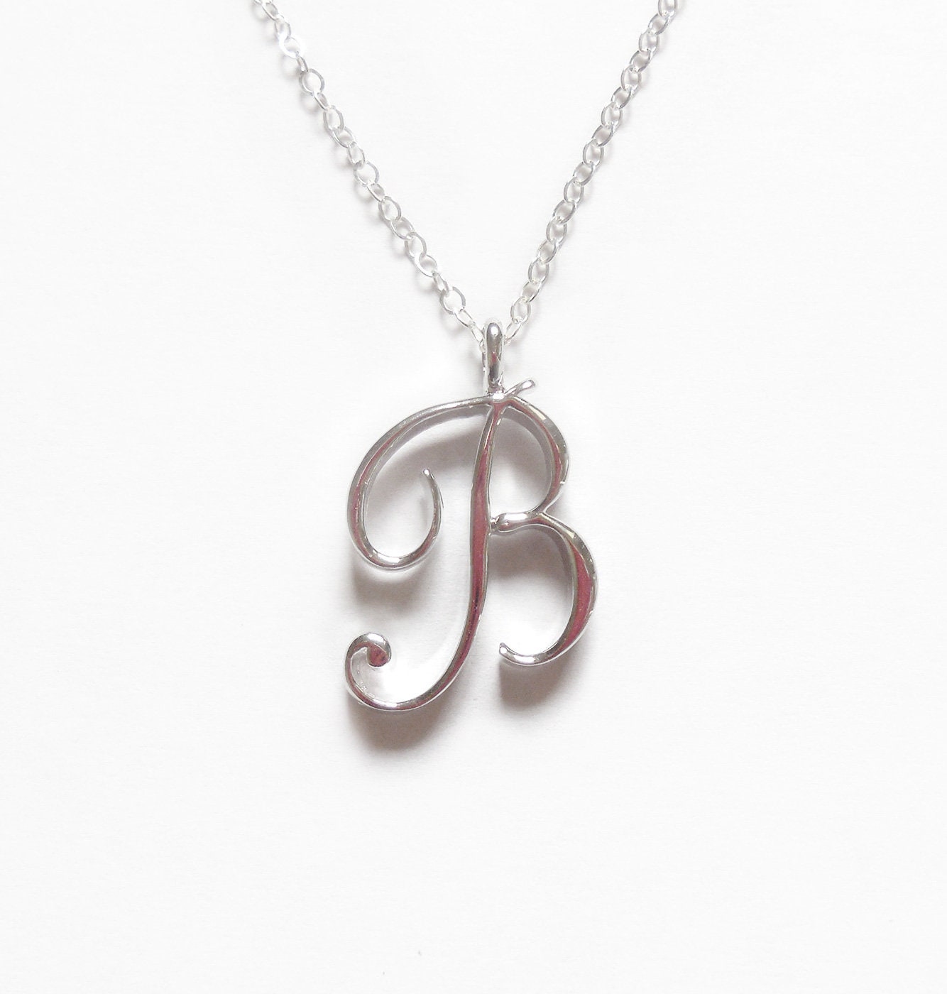 14K Cursive Letter Charms With Cubic Zirconium, A to Z Initial