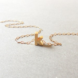 Initial necklace.Tiny gold Letter  necklace Lowercase gold initial necklace Custom Bridal Personalized Bridesmaid Gift Wedding Graduation