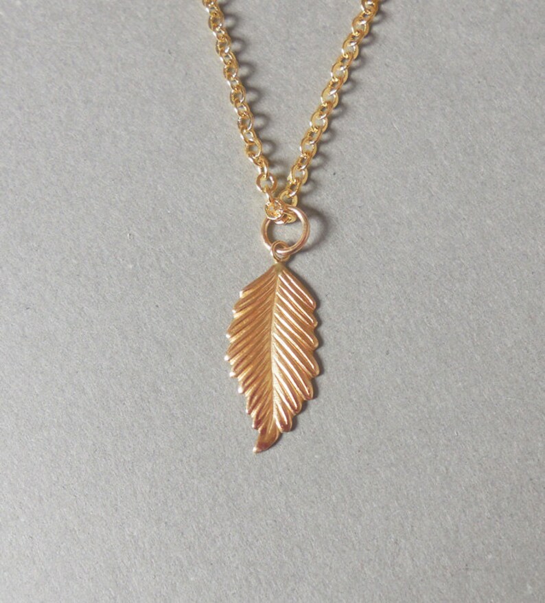 Tiny Gold Leaf Necklace in Gold Filled Sterling Silver - Etsy
