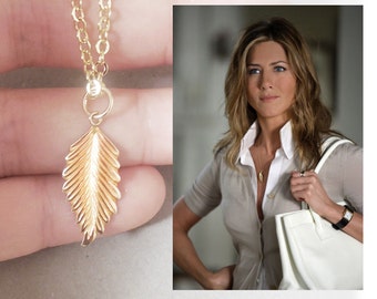 Tiny Gold Leaf Necklace in Gold Filled, Small. Dainty Everyday Jewelry. The Charm Leaf Necklace Of Jennifer Aniston.Birthday Gift