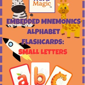Cartões de memória mnemônicos SMALL ABC para crianças pequenas e pré-escolares | Tamanho A4 para impressão | Aprendizagem divertida e educativa