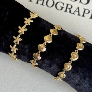 Gold Plated Ocean Bracelet Boho Beach Jewelry Gift