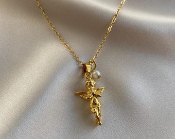Collar minimalista de ángel - Joyería chapada en oro
