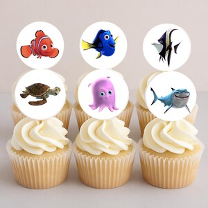 Finding Nemo Edible Cupcake Toppers | 2” Round | Printed on Icing Sheet | Pre-Cut & Ready to Use