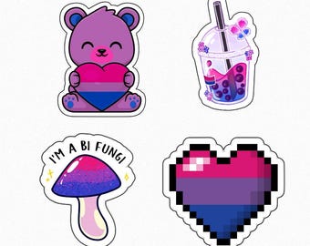 BI STICKER pack | perfect for pride month! | bisexual stickers!
