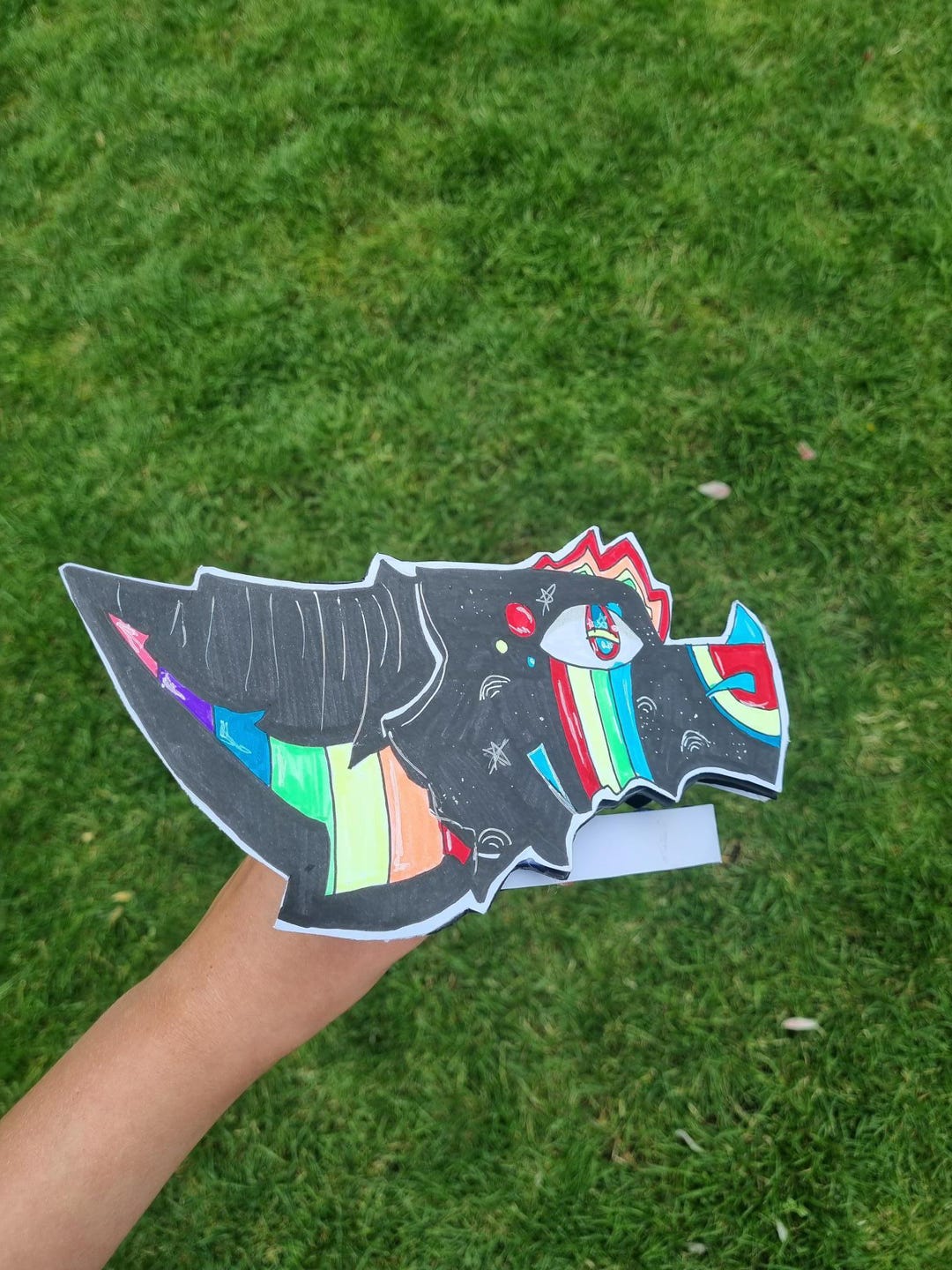 Rainbow Neon Dragon Puppet - Etsy