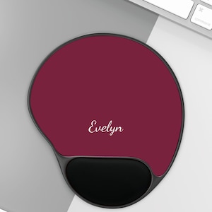 Plum Mouse Pad with Wrist Support, Ergonomic Mousepad for Computer,  pretty Office Desk Accessory, Non-Slip Mat, Typist Gift, personalized,