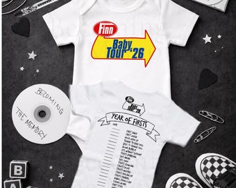 Mono Baby Tour personalizado, mono Milestone. Marcador de fieltro incluido.