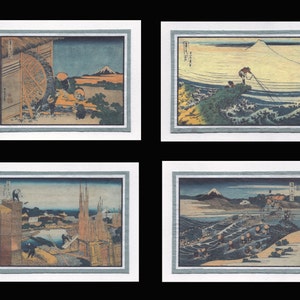 4 Blank Note Cards From 36 Views of Mt. Fuji By Hokusai gcls012