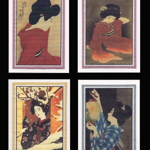 4 Blank Note Cards of Shin Hanga Bijin by Shinsui gccs002