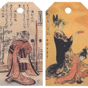 12 Shipping (Gift) Tags Ukiyo-e Bijin (Women) 013