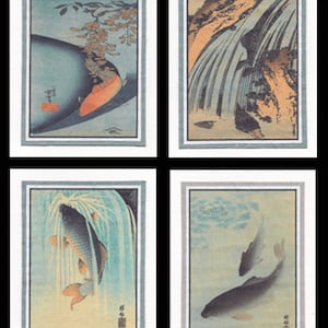 4 Blank Note Cards Of Sea Life 001