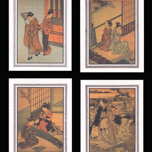 4 Blank Note Cards of Ukiyo-e Bijin gccs005