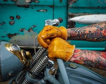 Cow Leather Motorcycle Gloves: Biker Chopper Cruiser, Shanks Legend 2