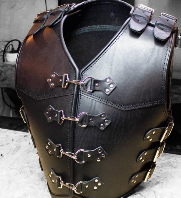 Buffalo Leather Biker Vest: Australian Club Style, Denim Lined - Etsy