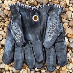 Guanti in pelle Svarog England Biker Motorcycle Chopper Shanks &quot;Storm Rider neri&quot; per motociclisti Harley Davidson chopper cruiser old school