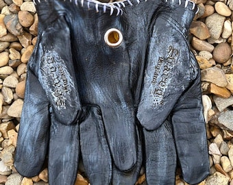 Black Leather Motorcycle Gloves: Cowhide Biker Gloves, Svarog England