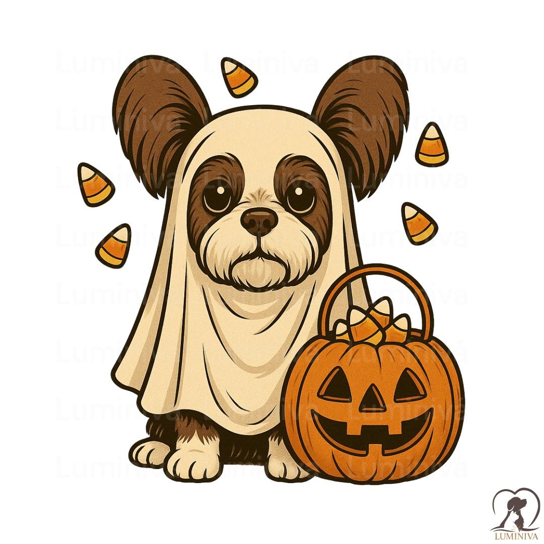Retro Halloween Ghost Shih Tzu – Puppy Costume Clipart (PNG, SVG, JPG ...