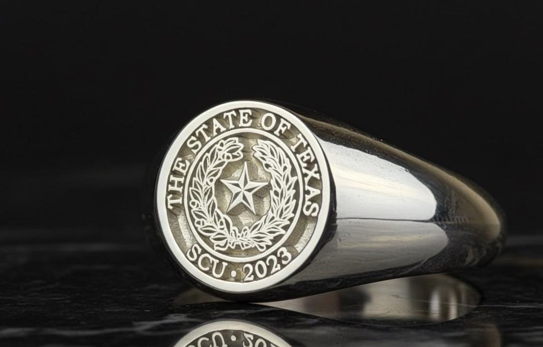Personalized University Class Ring: Handmade Sterling Silver or Solid ...