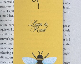 Printable Bee Bookmark-Digital Download Bee Bookmark for Readers, Bee Reading Accessory, Instant Download Bee printable,