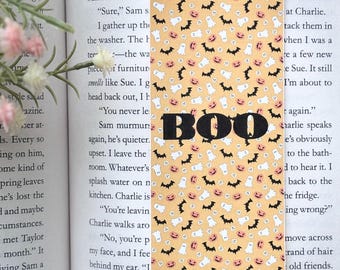 Printable Ghost Bookmark-Digital Download Ghost and Bats Bookmark for Readers, Halloween Reading Accessory, Instant Download Halloween