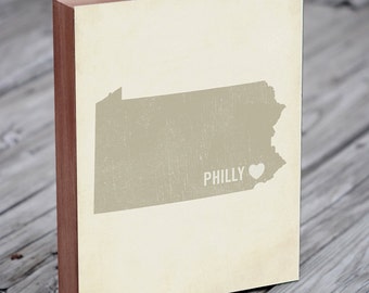 Philadelphia Art - Philly Art - Philadelphia Wedding - Philadelphia Home Decor - Philly Gift - Wood Block Art Print