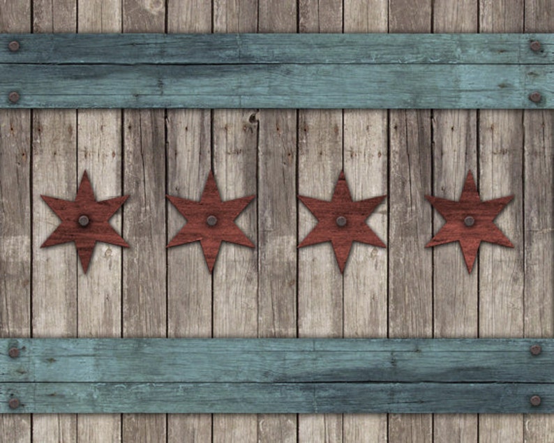 Chicago Flag Chicago Flag Art Chicago Flag Wall Art Wood Etsy