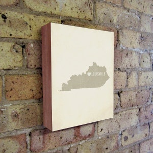 Louisville Art Print Kentucky Art Louisville Art Louisville Kentucky I Love Louisville Wood Block Art Print image 1