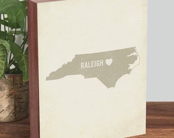 North Carolina Art - North Carolina Print - Raleigh NC - North Carolina Map