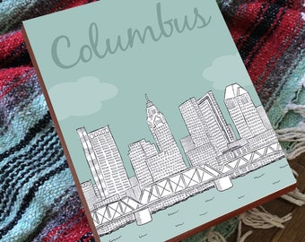 Columbus Skyline - Columbus Oh Skyline - Ohio Wall Decor - Columbus Poster - Columbus Ohio Skyline