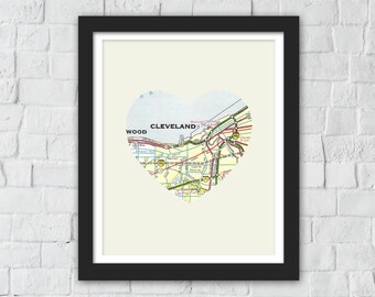 Cleveland Art Print - Cleveland Map Print - Cleveland Gifts - Cleveland Wall Art - Cleveland Print - Cleveland Ohio Map - Cleveland Ohio Art