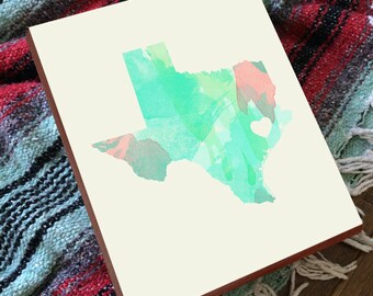 Houston Print - Houston Map - Houston Art - Wood Block Art Print