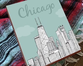 Chicago - Chicago-Wand-Kunst - Chicago Skyline - Chicago Druck - Chicago Geschenke
