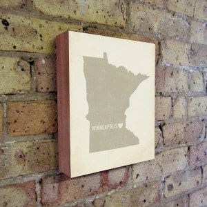 Minneapolis Art Print Minnesota Art Minneapolis Art Minneapolis Minnesota I Love Minneapolis Wood Block Art Print image 1