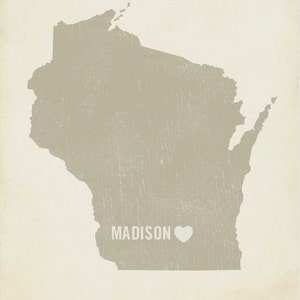 Madison Art Print Wisconsin Art Madison Art Madison Wisconsin I Love Madison Wood Block Art Print image 2