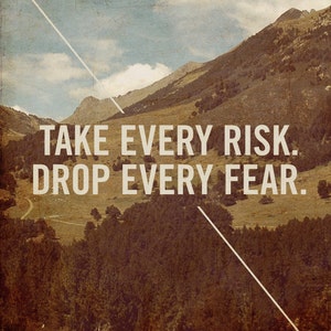 Motivational Wall Decor Quote Prints Take every risk. Drop every fear Motivational art wood block Art Print image 2