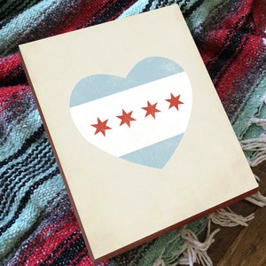 Chicago Flag Print Chicago Flag Wood Sign Chicago Flag Chicago Flag Art Chicago Artists image 1