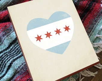 Chicago Flag Print - Chicago Flag Wood Sign - Chicago Flag - Chicago Flag Art - Chicago Artists