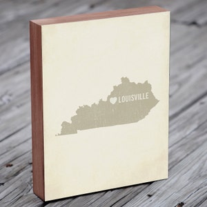 Louisville Art Print Kentucky Art Louisville Art Louisville Kentucky I Love Louisville Wood Block Art Print image 3