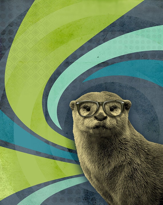 Loutre Art loutre de mer loutre à lunettes la loutre de - Etsy France