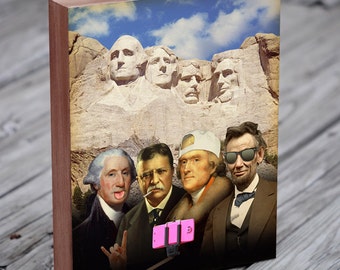 Mount Rushmore Selfie -  Wood Block Art Print