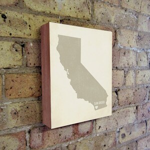 San Diego Art Print San Diego Art California Art San Diego California I Love San Diego Wood Block Art Print image 1