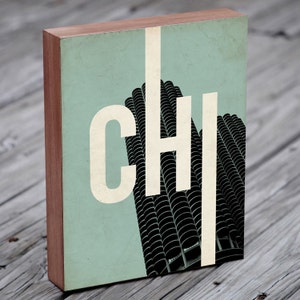 Chicago CHI Wood Block Art Print image 1