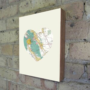 San Francisco San Francisco Art San Francisco Map San Francisco Map Art City Heart Map Wood Block Art Print image 2