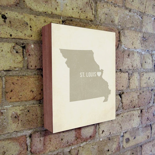 Missouri Map Art Missouri State Wall Art St Louis Map Etsy