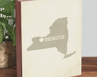 Rochester NY - Rochester NY Map - Rochester New York - Wood Block Art Print