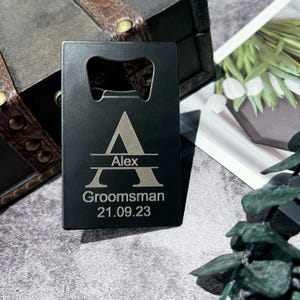 Apribottiglie per carte di credito con incisione personalizzata, regalo per papà, testimoni dello sposo, laurea, souvenir per feste di matrimonio, prodotti promozionali per bar