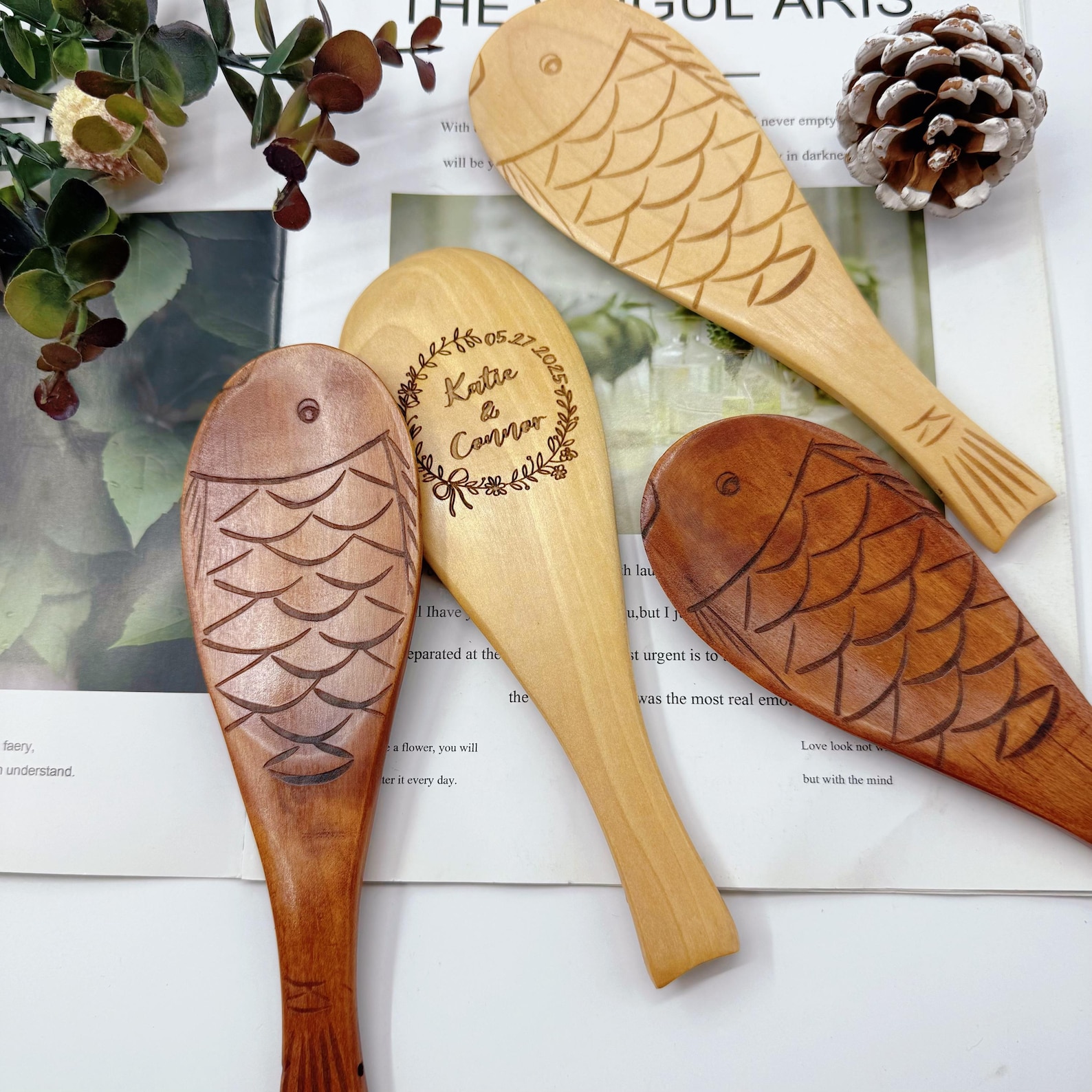Customized Fish-Shaped Wooden Rice Scoop
