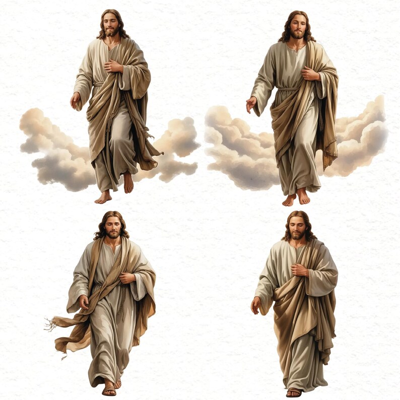 Jesus Christ Watercolor Clipart Set | Christian Religious PNG | Sacred ...