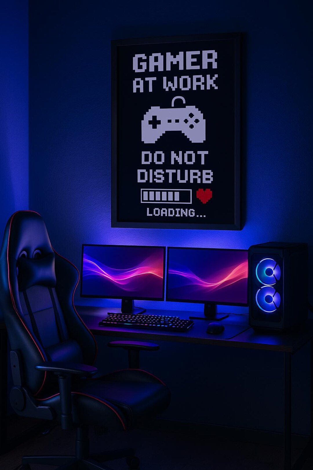 Gamer at Work Poster Printable | Gift for Gamer Boyfriend | Do Not ...